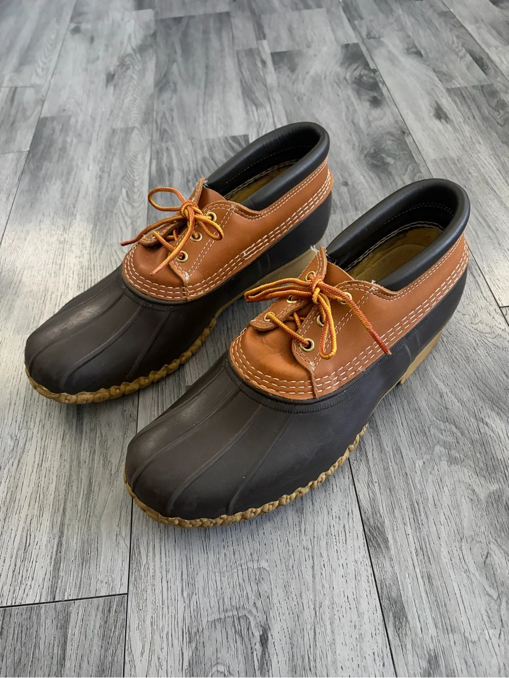 L.L. Bean Brown and Black Classic Short Duck Bean Boots